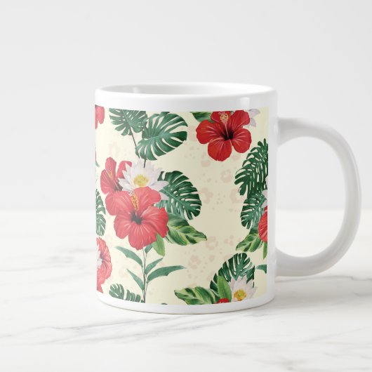Tropische Blüten des weißen Lotus Jumbo-Tasse (Rechts)