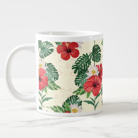 Tropische Blüten des weißen Lotus Jumbo-Tasse (Links)
