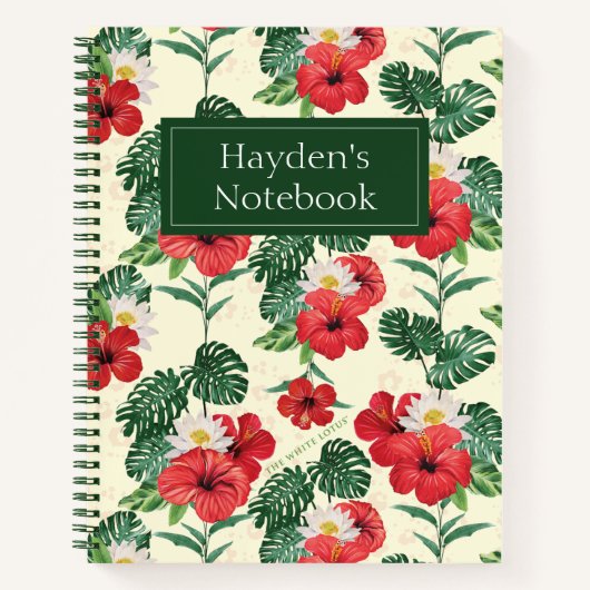 Tropische Blüten des weißen Lotus Notizblock (Vorderseite)