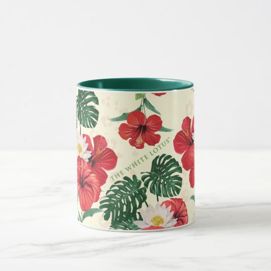 Tropische Blüten des weißen Lotus Tasse (Zentrum)