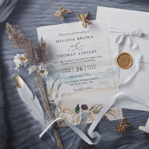 tropische Blüten Protea Strand elegantes Chic-Hoch Einladung