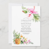 Tropische Blütenfeier Einladung (Vorderseite)