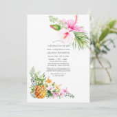 Tropische Blütenfeier Einladung (Stehend Vorderseite)