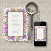 Tropische Blütenhochzeit Einladung