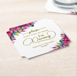 Tropische Blütenhochzeit nicht Untersetzer