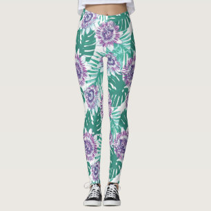 Tropische Blütenleerung Leggings