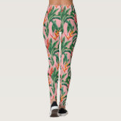 Tropische Blütenvögel aus Paradies Blume Palmenblä Leggings (Rückseite)