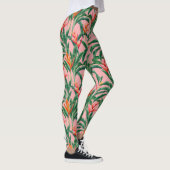 Tropische Blütenvögel aus Paradies Blume Palmenblä Leggings (Rechts)