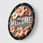Tropische Blütezeit Große Wanduhr (Winkel)