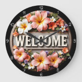 Tropische Blütezeit Große Wanduhr (Vorderseite)