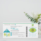 Tropische Boarding-Durchlauf-Hochzeits-Einladung Einladung (Stehend Vorderseite)