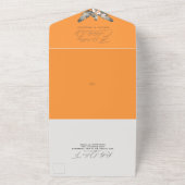 Tropische Bohemische Papaya Orange Hochzeit All In One Einladung (Außenbereich)