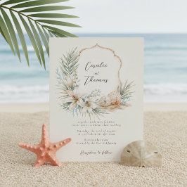 Tropische Boho-Strand-Wappenehe Einladung