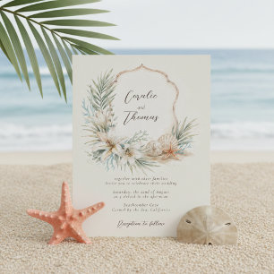 Tropische Boho-Strand-Wappenehe Einladung