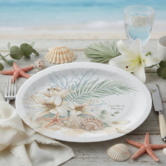 Tropische Boho-Strandhochzeit Pappteller