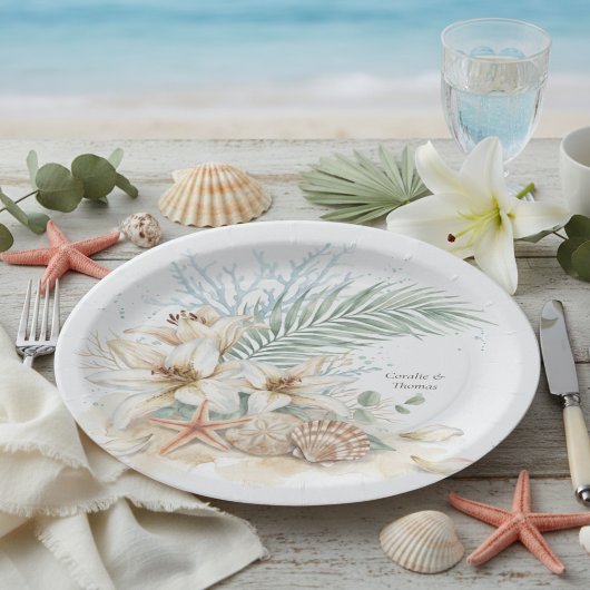 Tropische Boho-Strandhochzeit Pappteller