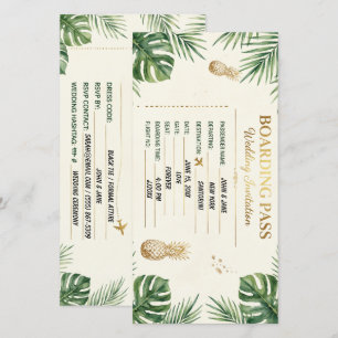 Tropische Bordkarte Hochzeitseinladung Save The Date