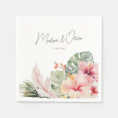 Tropische Botanicals-Hochzeit Serviette (Vorderseite)