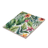 Tropische Botanicals Lebendes Aquarellblatt Fliese (Seite)