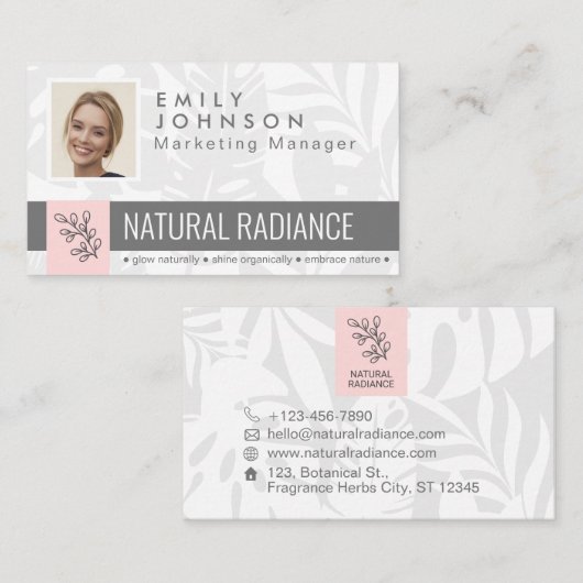 Tropische Botanicals Pink Beauty Foto & Logos Mita Visitenkarte (Vorne/Hinten)