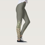Tropische botanische Ananas-Grau-Leggings Leggings (Rechts)