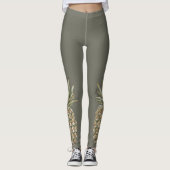 Tropische botanische Ananas-Grau-Leggings Leggings (Vorderseite)