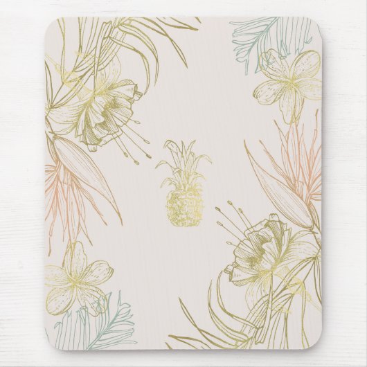 Tropische botanische Blätter aus Flora und Fauna Mousepad (Vorne)