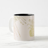 Tropische botanische Blätter aus Flora und Fauna Zweifarbige Tasse (Vorderseite Links)