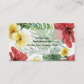 Tropische botanische Blätter Blume Chic Visitenkarte (Rückseite)