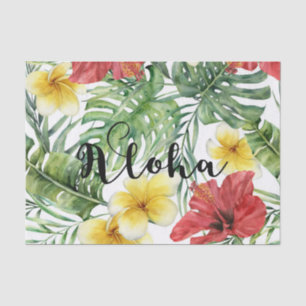 Tropische botanische Blätter & Blumen Florale Aloh Seidenpapier