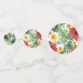 Tropische botanische Blätter Hawaiianische Geburts Konfetti (Rückseiten)