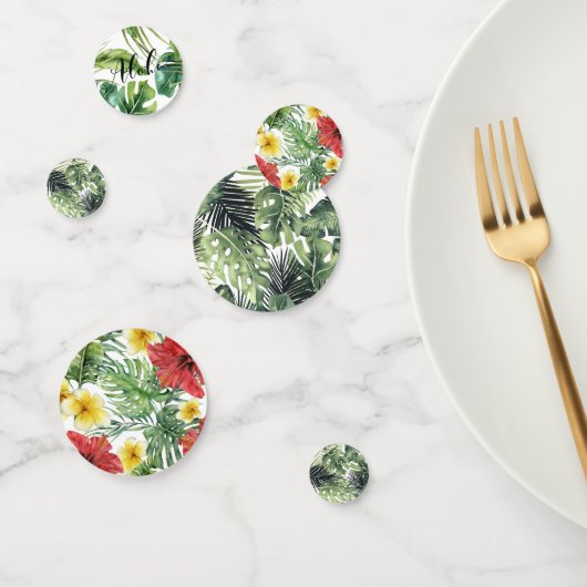 Tropische botanische Blätter Hawaiianische Geburts Konfetti (Gruppe)