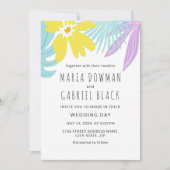 Tropische botanische Blätter Hochzeitsfeier Einlad Einladung (Vorderseite)