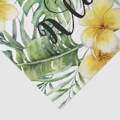 Tropische botanische Blätter und Blume Floral Aloh Seidenpapier (Ausschnitt)