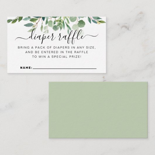 Tropische botanische Blätter Windelwindeln Begleitkarte (Vorne/Hinten)