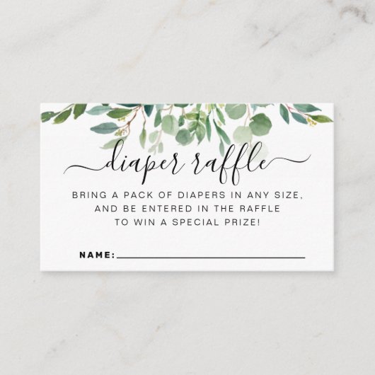 Tropische botanische Blätter Windelwindeln Begleitkarte (Vorderseite)