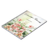 Tropische botanische Blume Elegant Stilvoll Notizblock (Linke Seite)