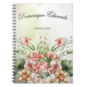Tropische botanische Blume Elegant Stylisch Notizblock