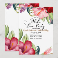 Tropische botanische Blumen-Aloha-Luau-Party