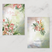 Tropische botanische Blumenverkleidung Visitenkarte (Vorne/Hinten)