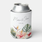 Tropische botanische Gastgeschenk Hochzeit Dosenkühler (Kanne Vorderseite)