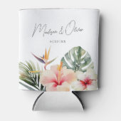 Tropische botanische Gastgeschenk Hochzeit Dosenkühler (Vorderseite)