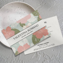TROPISCHE BOTANISCHE Hibiskus Blumen Geschenkkarte
