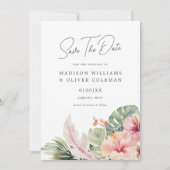 Tropische Botanische Hochzeiten retten das Datum Einladung (Vorderseite)