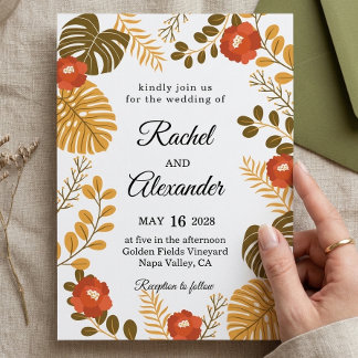 Tropische botanische Hochzeitseinladung Einladung