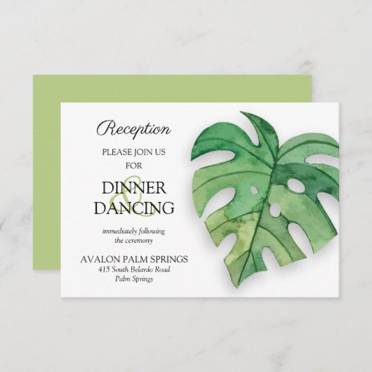 Tropische Botanische Hochzeitskarten Begleitkarte (Vorne/Hinten)