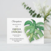 Tropische Botanische Hochzeitskarten Begleitkarte (Stehend Vorderseite)