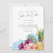 Tropische botanische Inseln Hochzeit retten das Da Einladung (Vorderseite)