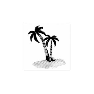 Tropische botanische Palme Gummistempel