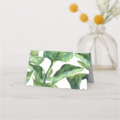 tropische botanische Palmen Blätter Hochzeit Platz Platzkarte (Rückseite)